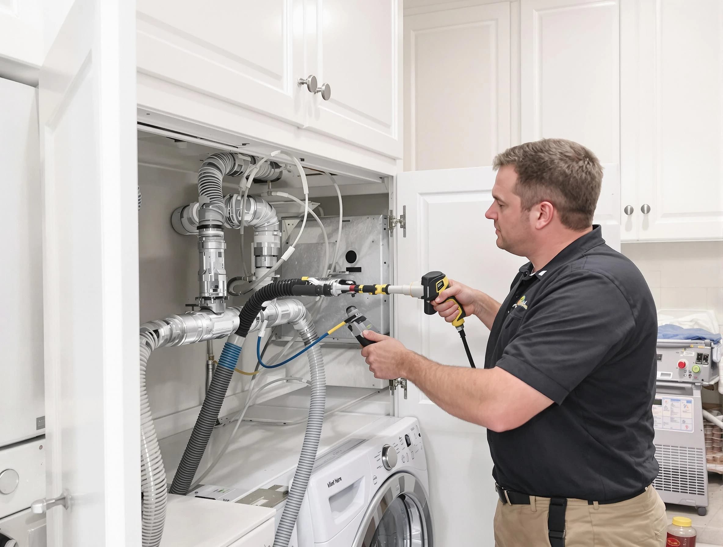 Parker Dryer Vent Cleaning professional removing severe blockage from a clogged dryer vent in Parker