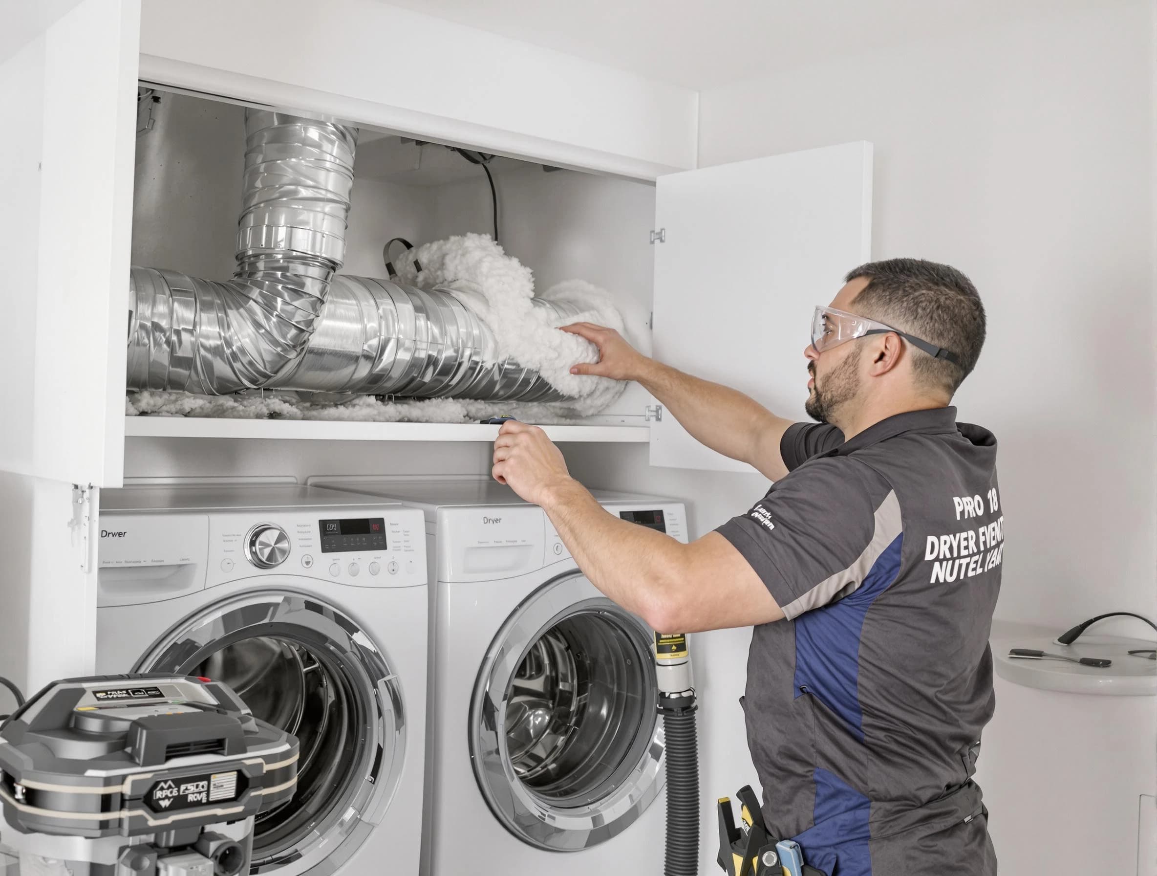 Parker Dryer Vent Cleaning certified technician performing specialized gas dryer vent cleaning in Parker