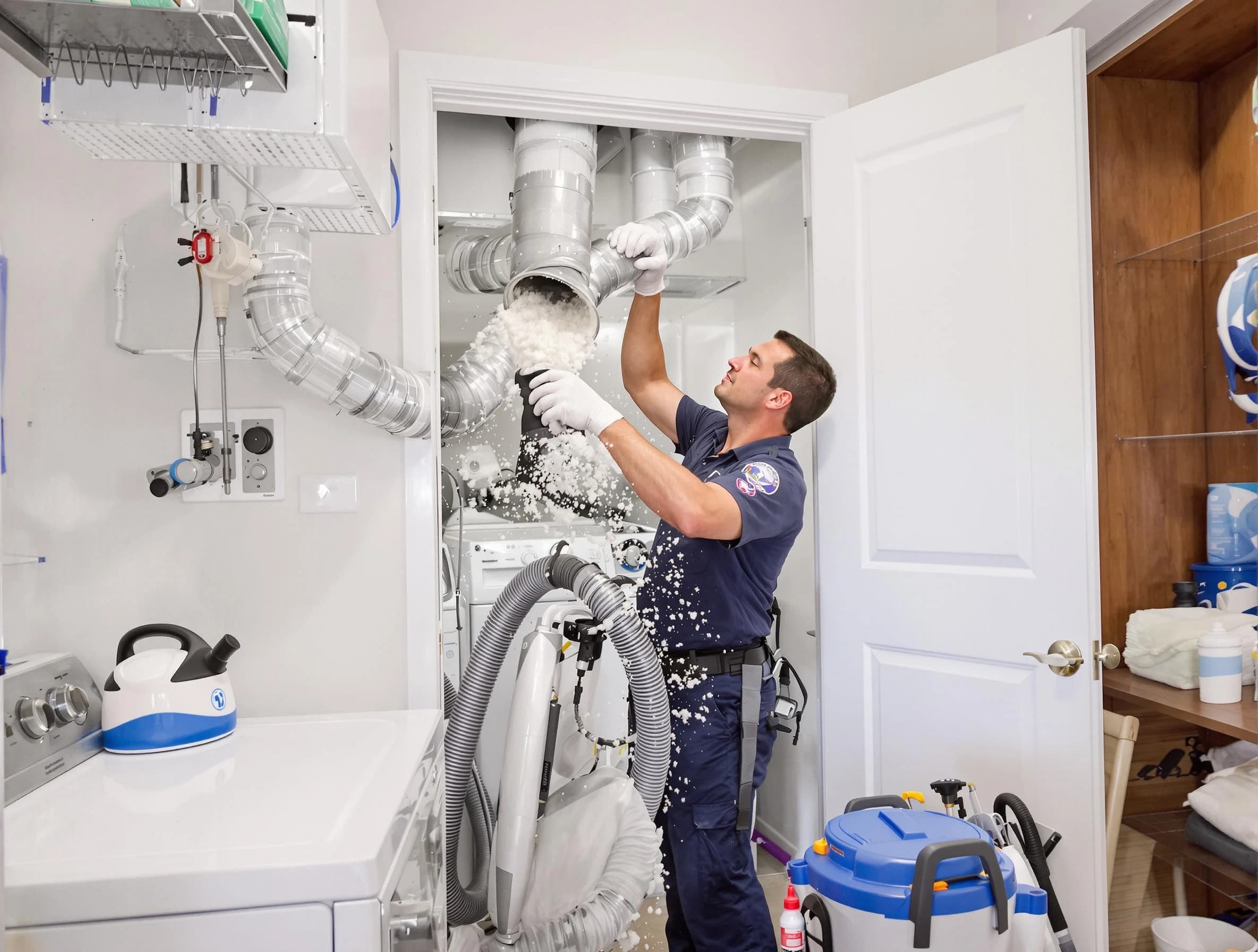Parker Dryer Vent Cleaning technician delivering thorough residential dryer vent cleaning service in Parker